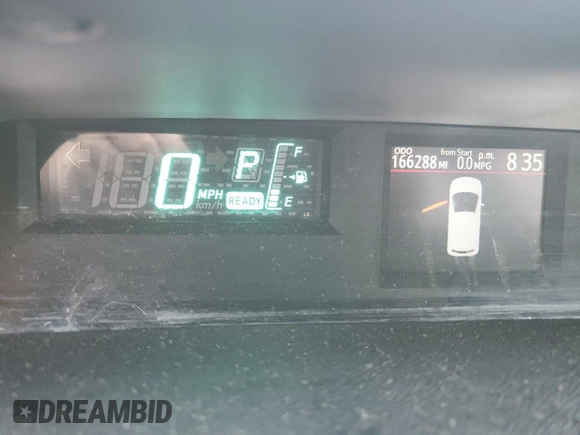 2012 Toyota Prius One with VIN JTDKDTB31C1000299, listed as a Copart auction lot 51562675 with 166,288 mi miles and Salvage Title. Bid and sale history available at DreamBid. Image 9.