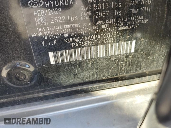 2023 Hyundai Ioniq 6 SEL z VIN KMHM34AA9PA028760, wystawiony jako Copart lot #49929755 z przebiegiem 56 861 mil mil oraz Czysty tytuł • Clean title. Historia ofert i sprzedaży dostępna na DreamBid. Obrazek 12.