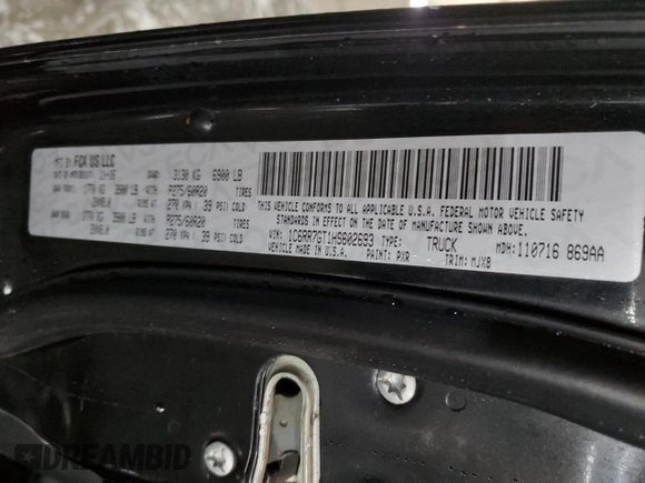 2017 Ram 1500 Big Horn z VIN 1C6RR7GT1HS602693, wystawiony jako Copart lot #44722335 z przebiegiem 117 030 mil mil oraz Szkoda całkowita • Salvage title. Historia ofert i sprzedaży dostępna na DreamBid. Obrazek 12.