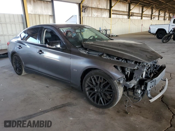2016 Infiniti Q50 with VIN JN1EV7AR9GM346048, listed as a Copart auction lot 54362715 with 120,799 mi miles and Salvage Title. Bid and sale history available at DreamBid. Image 4.