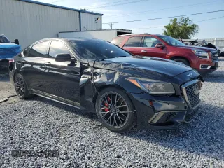 2018 Genesis G80 Sport with VIN KMHGN4JB4JU216186, listed as a Copart auction lot 61185455 with 62,147 mi miles and Salvage title. Bid and sale history available at DreamBid. Image 4.