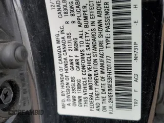 2015 Honda Civic Si z VIN 2HGFB6E53FH701777, wystawiony jako Copart lot #50149855 z przebiegiem 162 138 mil mil oraz Szkoda całkowita • Salvage title. Historia ofert i sprzedaży dostępna na DreamBid. Obrazek 12.