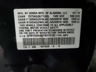 2015 Acura MDX Technology с VIN 5FRYD4H48FB019183, выставлен на аукционе Copart как лот 45229445 с пробегом 202 618 миль миль и Чистый • Clean title. История ставок и продаж доступна на DreamBid. Изображение 13.