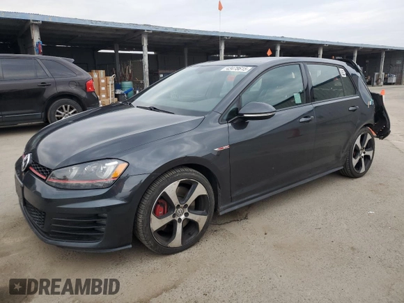 2017 Volkswagen GTI S with VIN 3VW547AUXHM065464, listed as a Copart auction lot 43478615 with 71,897 mi miles and Salvage Title. Bid and sale history available at DreamBid. Image 1.
