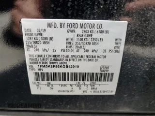 2019 Ford Explorer Limited z VIN 1FM5K8F86KGB42919, wystawiony jako Copart lot #56750555 z przebiegiem 81 520 mil mil oraz Szkoda całkowita • Salvage title. Historia ofert i sprzedaży dostępna na DreamBid. Obrazek 13.