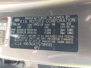 2016 Kia Soul z VIN KNDJN2A27G7389593, wystawiony jako IAAI lot #42135313 z przebiegiem 110 861 mil mil oraz . Historia ofert i sprzedaży dostępna na DreamBid. Obrazek 9.
