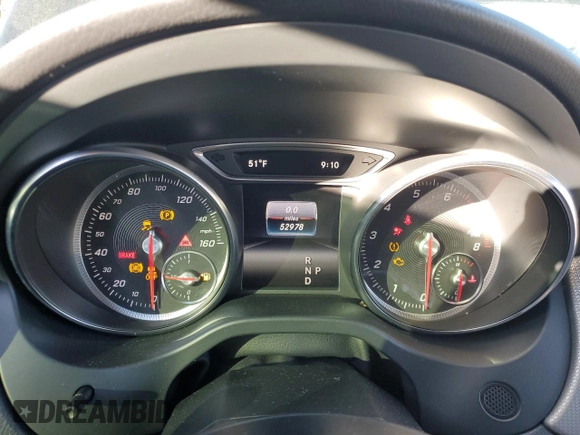 2018 Mercedes-Benz CLA with VIN WDDSJ4EB7JN677872, listed as a Copart auction lot 38463153 with 52,978 mi miles. Bid and sale history available at carsss.com. Image 9.