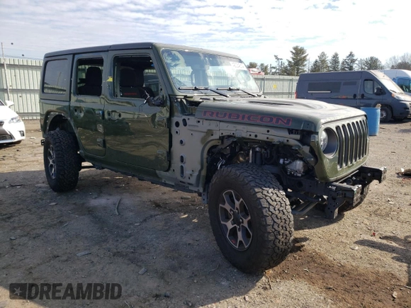 2022 Jeep Wrangler Unlimited Rubicon with VIN 1C4HJXFG5NW218596, listed as a Copart auction lot 42034614 with 40,085 mi miles and Salvage title. Bid and sale history available at DreamBid. Image 4.