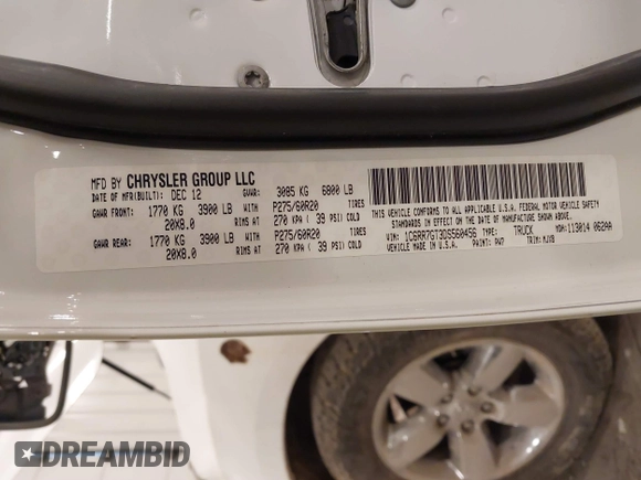 2013 Ram 1500 SLT z VIN 1C6RR7GT3DS560456, wystawiony jako IAAI lot #41745560 z przebiegiem 112 972 mil mil oraz . Historia ofert i sprzedaży dostępna na DreamBid. Obrazek 9.