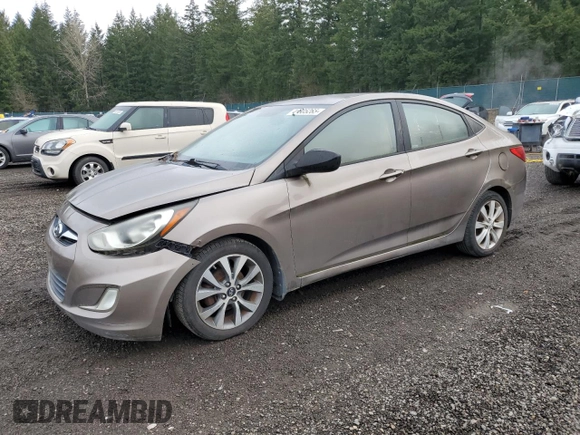 2012 Hyundai Accent GLS with VIN KMHCU4AE9CU169476, listed as a Copart auction lot 48805265 with 170,008 mi miles and Clean Title. Bid and sale history available at carsss.com. Image 1.