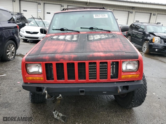 2001 Jeep Cherokee Sport with VIN 1J4FF48S61L568043, listed as a Copart auction lot 80671554 with 244,660 mi miles and Salvage Title. Bid and sale history available at carsss.com. Image 5.