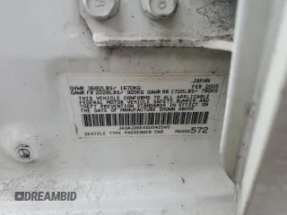 2005 Mitsubishi Lancer ES z VIN JA3AJ26EX5U042545, wystawiony jako Copart lot #54561325 z przebiegiem 194 289 mil mil oraz Szkoda całkowita • Salvage title. Historia ofert i sprzedaży dostępna na DreamBid. Obrazek 12.