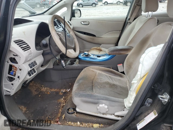 2011 Nissan LEAF SL with VIN JN1AZ0CPXBT005987, listed as a Copart auction lot 84307824 with 154,839 mi miles and Salvage Title. Bid and sale history available at carsss.com. Image 7.