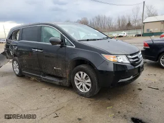 2014 Honda Odyssey EX-L with VIN 5FNRL5H62EB036964, listed as a Copart auction lot 46581355 with 62,290 mi miles and Salvage Title. Bid and sale history available at carsss.com. Image 4.