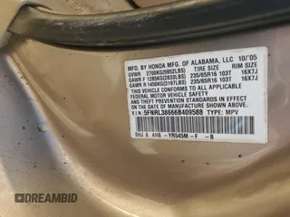 2006 Honda Odyssey EX-L with VIN 5FNRL38666B409588, listed as a Copart auction lot 41760645 with 188,147 mi miles and Salvage Title. Bid and sale history available at carsss.com. Image 15.