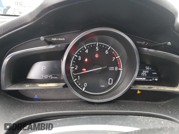 2018 Mazda 3 Grand Touring z VIN 3MZBN1W38JM190398, wystawiony jako Copart lot #53164605 z przebiegiem 74 845 mil mil oraz Szkoda całkowita • Salvage title. Historia ofert i sprzedaży dostępna na DreamBid. Obrazek 9.