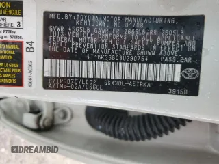 2008 Toyota Avalon XL with VIN 4T1BK36B08U290754, listed as a Copart auction lot 51669575 with 116,881 mi miles and Salvage Title. Bid and sale history available at DreamBid. Image 12.