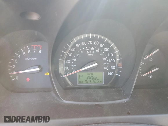 2008 Kia Spectra EX z VIN KNAFE122X85556621, wystawiony jako Copart lot #53577495 z przebiegiem 164 725 mil mil oraz Szkoda całkowita • Salvage title. Historia ofert i sprzedaży dostępna na DreamBid. Obrazek 9.