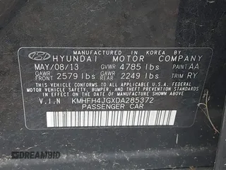 2013 Hyundai Azera с VIN KMHFH4JGXDA285372, выставлен на аукционе IAAI как лот 42697971 с пробегом 220 041 миль миль и . История ставок и продаж доступна на DreamBid. Изображение 9.