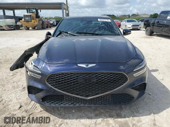 2023 Genesis G70 2.0T with VIN KMTG34TA5PU110175, listed as a Copart auction lot 58297715 with 43,716 mi miles and Salvage title. Bid and sale history available at DreamBid. Image 5.