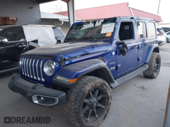 2018 Jeep Wrangler Unlimited Sahara z VIN 1C4HJXEN0JW274942, wystawiony jako IAAI lot #41175231 z przebiegiem 97 255 mil mil oraz . Historia ofert i sprzedaży dostępna na DreamBid. Obrazek 2.