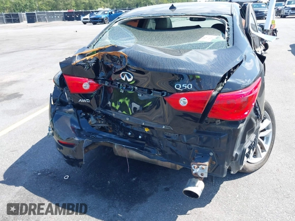 2015 Infiniti Q50 Premium with VIN JN1BV7AR0FM407577, listed as a IAAI auction lot 40191466 with 94,239 mi miles. Bid and sale history available at carsss.com. Image 6.