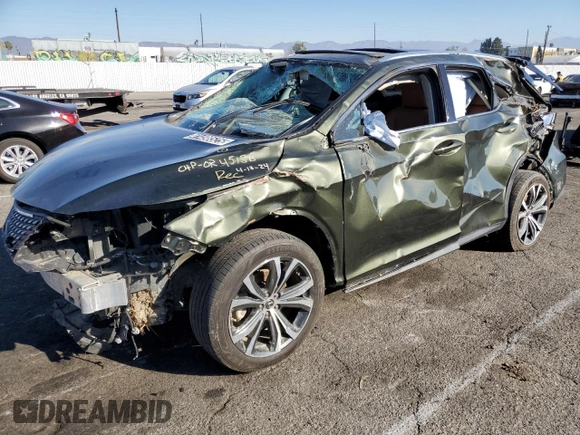 2021 Lexus RX with VIN 2T2HZMAA6MC199960, listed as a Copart auction lot 41498525 with 0 mi miles and Salvage Title. Bid and sale history available at carsss.com. Image 1.