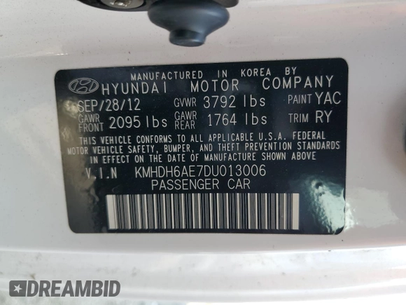 2013 Hyundai Elantra Coupe GS PZEV with VIN KMHDH6AE7DU013006, listed as a Copart auction lot 83256634 with 139,193 mi miles and Clean Title. Bid and sale history available at carsss.com. Image 12.
