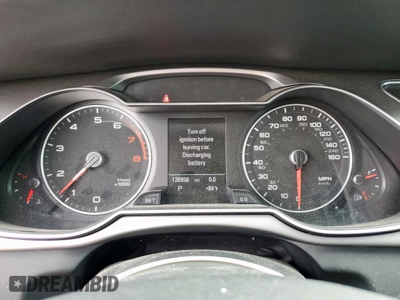 2013 Audi A4 Premium Plus with VIN WAUFFAFL2DN036620, listed as a Copart auction lot 55267745 with 136,958 mi miles and Clean Title. Bid and sale history available at carsss.com. Image 9.