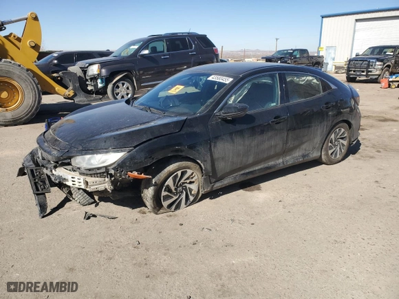 2018 Honda Civic Hatchback LX with VIN SHHFK7H25JU230895, listed as a Copart auction lot 43580455 with 73,104 mi miles and Salvage Title. Bid and sale history available at carsss.com. Image 1.