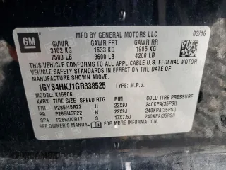 2016 Cadillac Escalade ESV Luxury Collection with VIN 1GYS4HKJ1GR338525, listed as a Copart auction lot 47168955 with Not provided miles and Salvage title. Bid and sale history available at DreamBid. Image 14.