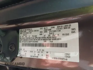 2015 Ford F-150 XL with VIN 1FTEW1CG8FFC63443, listed as a IAAI auction lot 40297438 with 134,713 mi miles. Bid and sale history available at carsss.com. Image 9.
