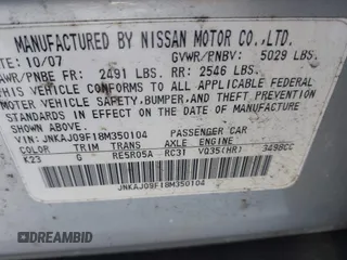 2008 Infiniti EX Journey with VIN JNKAJ09F18M350104, listed as a IAAI auction lot 41329091 with Not Provided miles and . Bid and sale history available at DreamBid. Image 9.