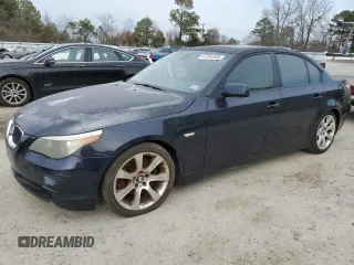 2007 BMW 5 Series 550i with VIN WBANB53537CP03814, listed as a Copart auction lot 47264345 with 203,544 mi miles and Clean Title. Bid and sale history available at carsss.com. Image 1.