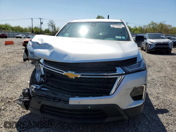 2022 Chevrolet Traverse LS with VIN 1GNERFKW0NJ120518, listed as a Copart auction lot 54792685 with 68,776 mi miles and Clean Title. Bid and sale history available at carsss.com. Image 5.