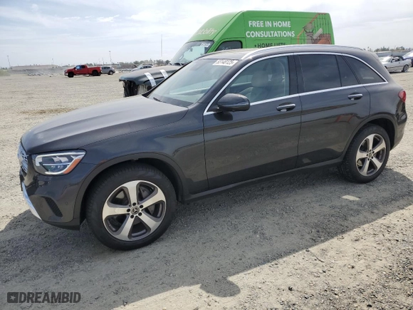 2021 Mercedes-Benz GLC with VIN W1N0G8EB1MF924477, listed as a Copart auction lot 53148125 with 52,288 mi miles and Salvage Title. Bid and sale history available at carsss.com. Image 1.