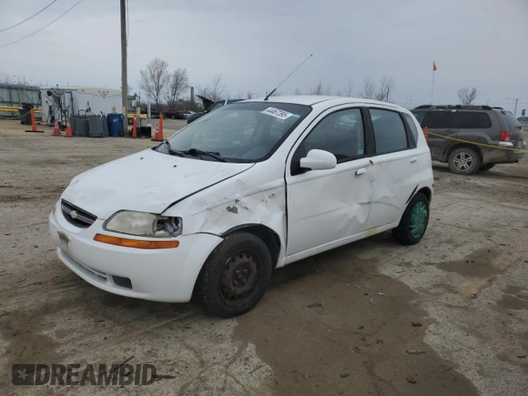 2008 Chevrolet Aveo LS z VIN KL1TD66618B059937, wystawiony jako Copart lot #44467395 z przebiegiem 52 360 mil mil oraz Tytuł czysty. Historia ofert i sprzedaży dostępna na DreamBid. Obrazek 1.
