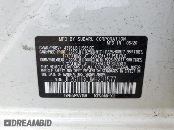 2021 Subaru Crosstrek Special Sports with VIN JF2GTHRC3MH201577, listed as a Copart auction lot 65227045 with 27,322 mi miles and Salvage title. Bid and sale history available at DreamBid. Image 13.
