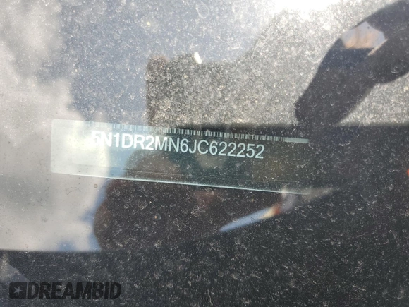 2018 Nissan Pathfinder SV with VIN 5N1DR2MN6JC622252, listed as a Copart auction lot 60761295 with 54,290 mi miles and Salvage title. Bid and sale history available at DreamBid. Image 14.