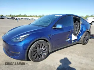 2021 Tesla Model Y Performance with VIN 5YJYGDEF0MF262336, listed as a Copart auction lot 60618534 with 29,242 mi miles and Salvage Title. Bid and sale history available at DreamBid. Image 1.