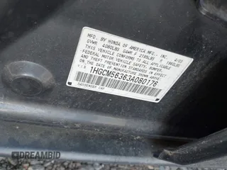 2003 Honda Accord LX with VIN 1HGCM56363A080176, listed as a IAAI auction lot 42800863 with Not provided miles and . Bid and sale history available at DreamBid. Image 9.