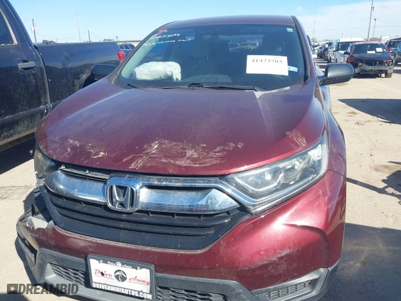 2017 Honda CR-V LX with VIN 7FARW5H38HE015090, listed as a IAAI auction lot 41473703 with 1 mi miles. Bid and sale history available at carsss.com. Image 11.