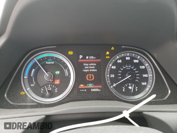2020 Hyundai Sonata Hybrid Ultimate with VIN KMHL34JJ6LA015602, listed as a Copart auction lot 44443473 with 54,820 mi miles. Bid and sale history available at carsss.com. Image 9.