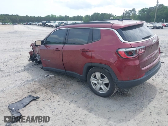 2022 Jeep Compass Altitude with VIN 3C4NJCBB9NT187445, listed as a IAAI auction lot 42090981 with 37,168 mi miles and . Bid and sale history available at DreamBid. Image 3.