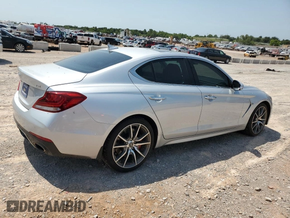 2019 Genesis G70 3.3T Advanced with VIN KMTG74LE1KU013927, listed as a Copart auction lot 63079074 with 49,580 mi miles and Salvage Title. Bid and sale history available at carsss.com. Image 3.