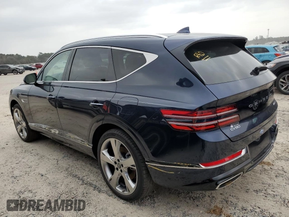 2021 Genesis GV80 Advanced Plus with VIN KMUHCESC1MU037889, listed as a Copart auction lot 37614693 with 7,078 mi miles and . Bid and sale history available at DreamBid. Image 2.