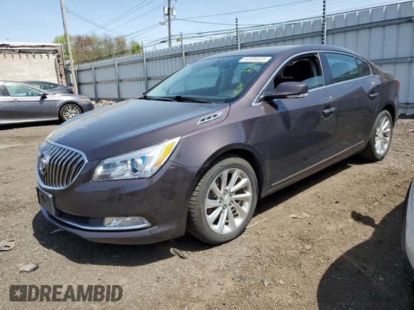 2014 Buick LaCrosse Leather with VIN 1G4GB5G30EF125148, listed as a Copart auction lot 54909425 with 102,081 mi miles and Salvage Title. Bid and sale history available at DreamBid. Image 1.