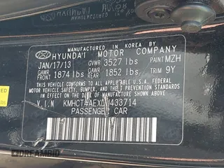 2013 Hyundai Accent GLS with VIN KMHCT4AEXDU433714, listed as a IAAI auction lot 41969028 with 141,170 mi miles and . Bid and sale history available at DreamBid. Image 9.