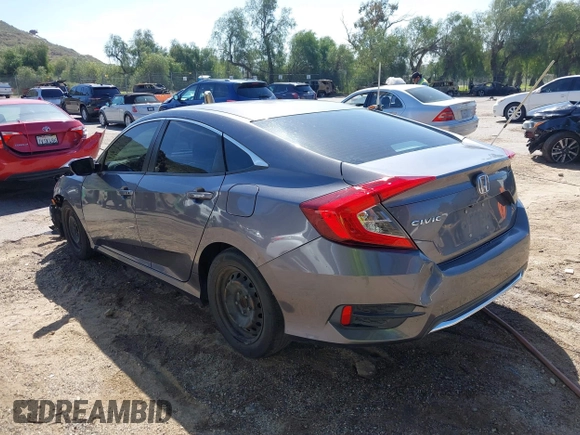 2019 Honda Civic Sedan LX with VIN 19XFC2F67KE204183, listed as a IAAI auction lot 41654678 with 107,306 mi miles. Bid and sale history available at carsss.com. Image 3.