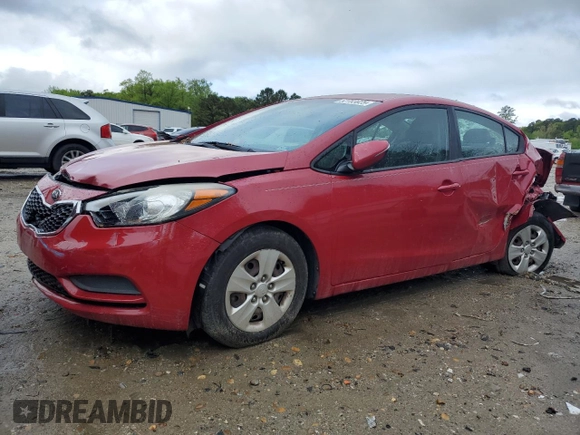 2016 Kia Forte LX with VIN KNAFX4A63G5593749, listed as a Copart auction lot 52703025 with 67,779 mi miles and Salvage Title. Bid and sale history available at carsss.com. Image 1.